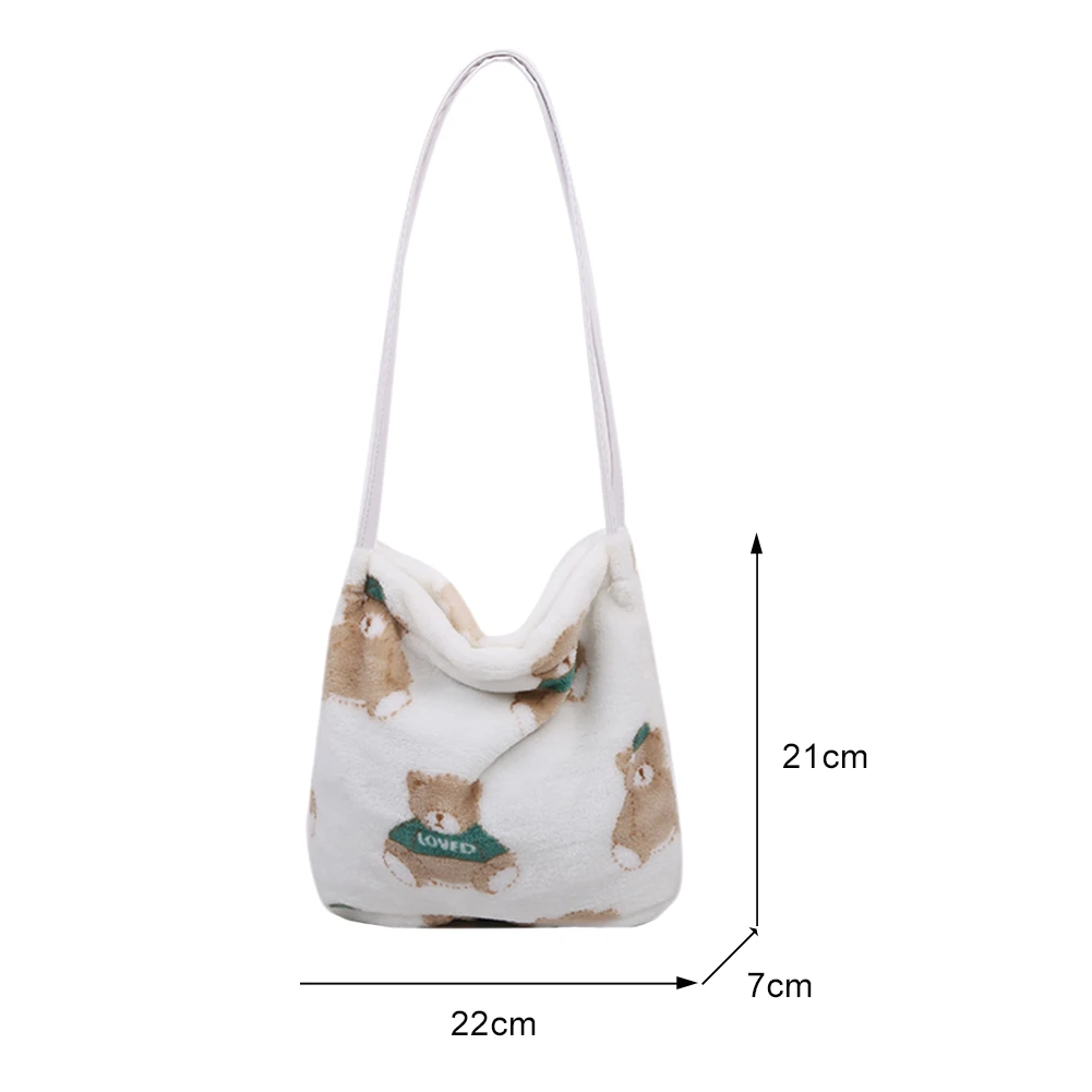 

Casual Large Capacity Girl Shoulder Bags Women Plush Bear Handbag Fashion Female Top-handle Bag femmes sacs bandoulire