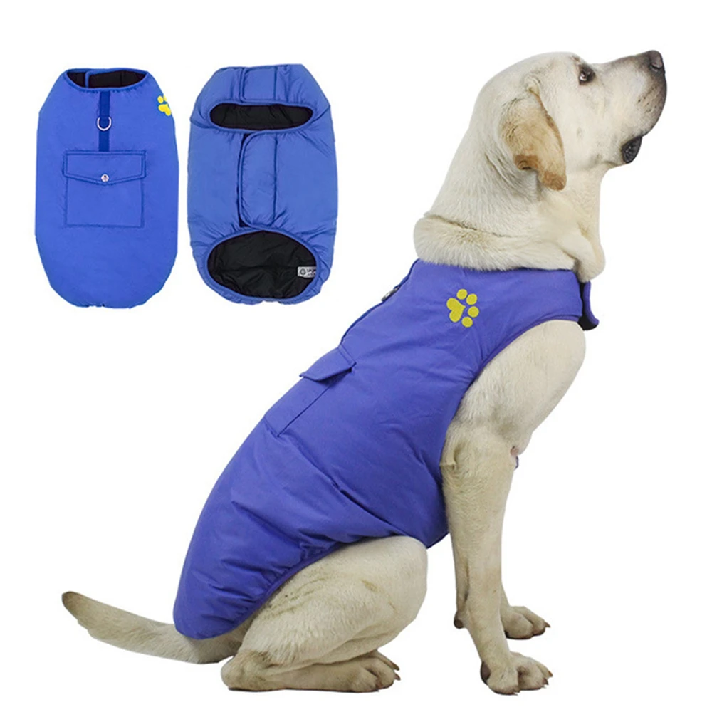 

Dog Clothes Double-sided Wearable Waterproof Winter Warm Pet Padded Vest Velcro Jacket Suitable for Small Medium Large Dogs