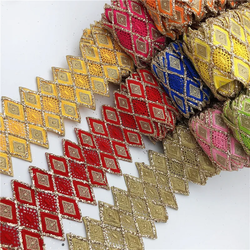 10 ярдов новый 4 &quotмодный металлический вышитый мотив Блестящий мощный