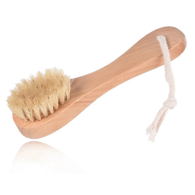 

New Facial Cleanser Brush Bamboo Massage Brush Portable Size Face Cleaning Massage Face Washing Product Skin Care Tool Scrub