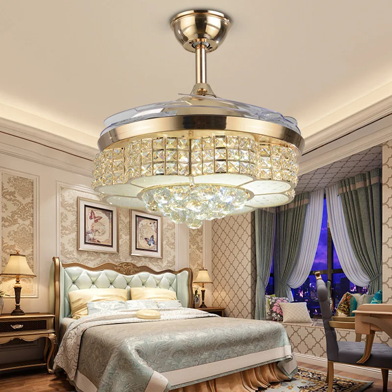 Хрустальный потолочный вентилятор в европейском стиле лампа для дома гостиной