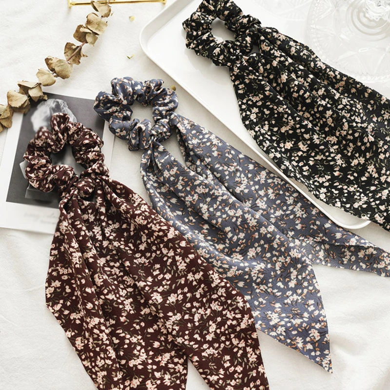 Резинки для волос Эластичные женские с цветочным принтом |