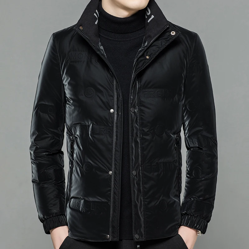 

2021 Winter High Quality Down Jacket Male Fashion Parka Men White Duck Down Jacket Stand Collar Thick Warm Padded Snow Coat 5Xl