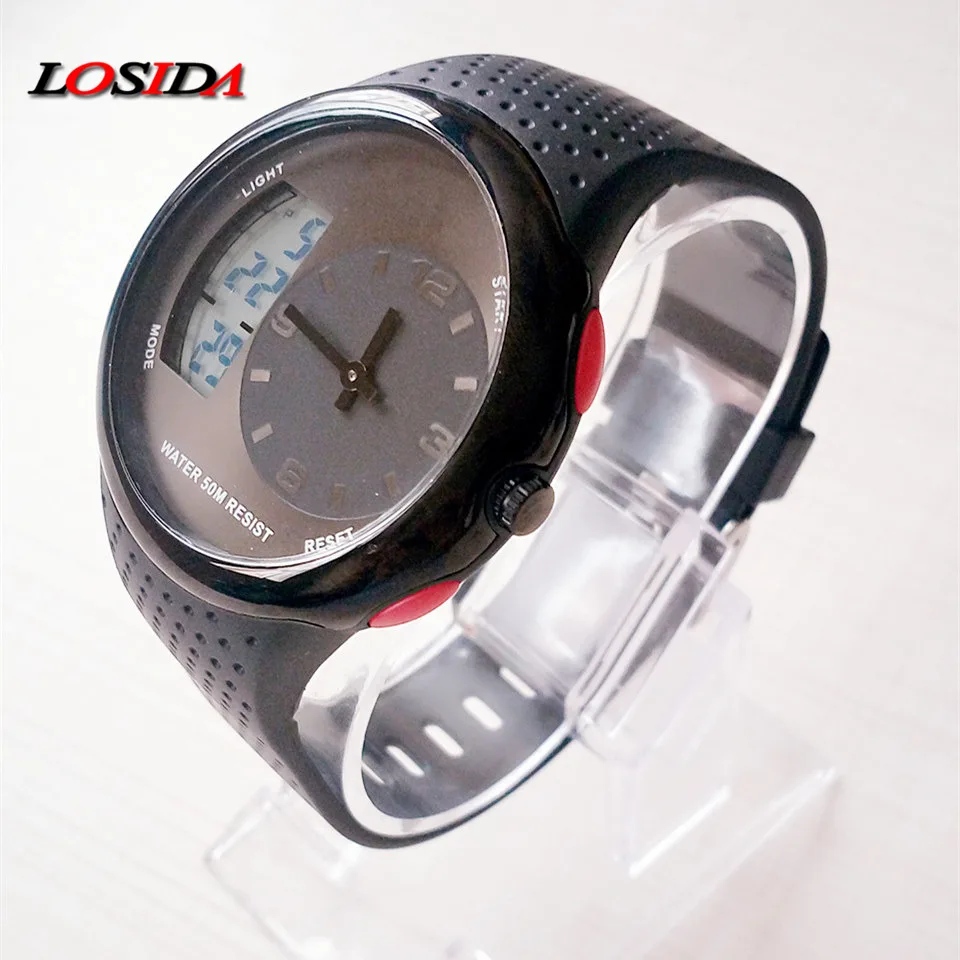 Losida, люксовый бренд, топ, мужские часы, кварцевые, аналоговый, цифровой, светодиодный, спортивные часы для мужчин, армейские, военные, наручные часы, Relogio Masculino