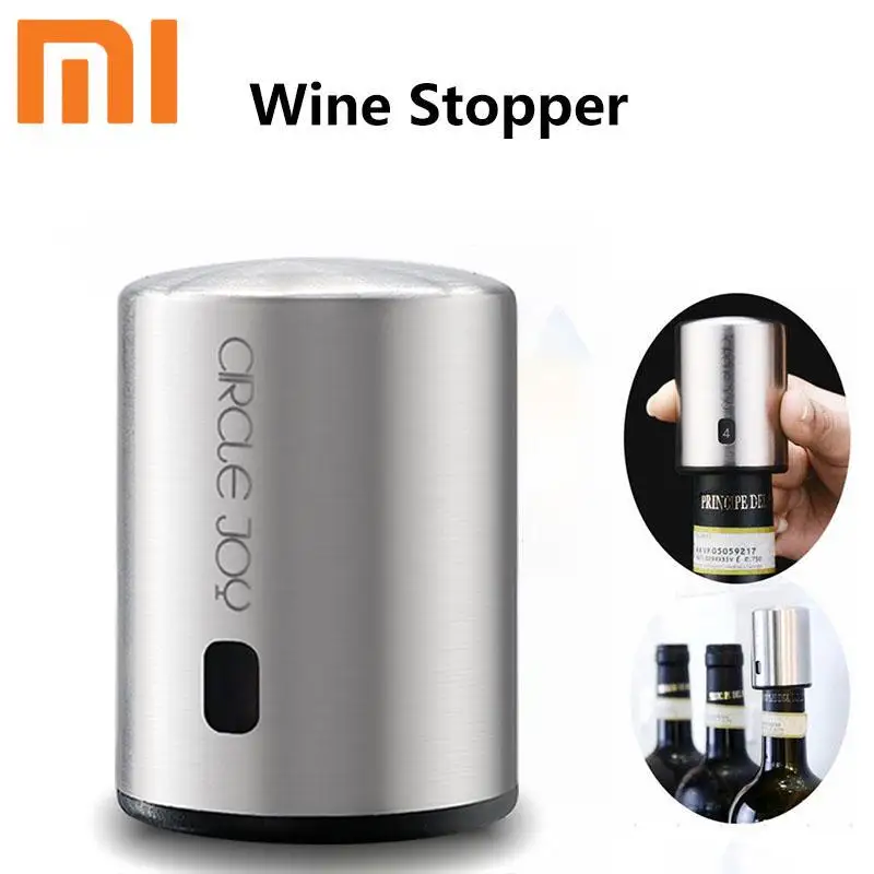 

Xiaomi Youpin Smart Wine Stopper Stainless Steel Vacuum Memory Wine Stopper Electric Stopper Wine Corks Chain Brand-Circle Joy