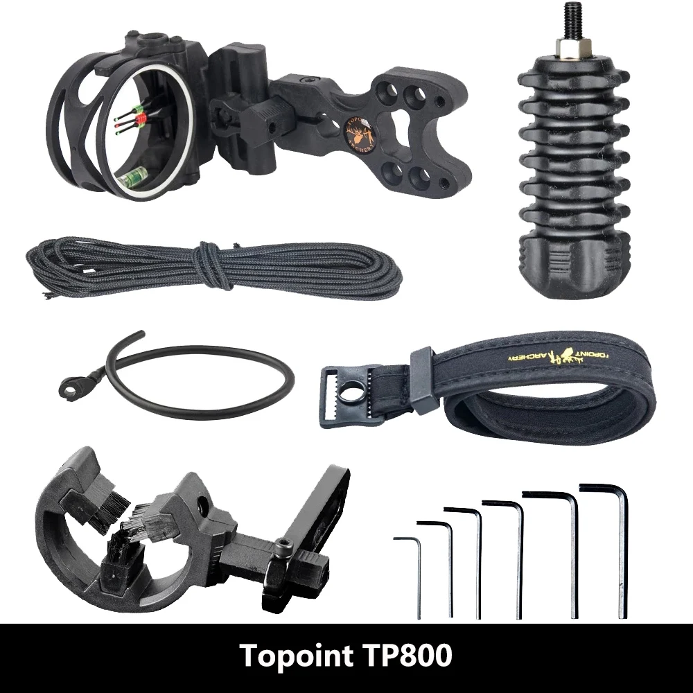 

TOPOINT TP800 Archery Upgrade Combo Recurve/Compound Bow Archery Hunting Accessories with Brush Arrow Rest Bow Stabilizer Sight