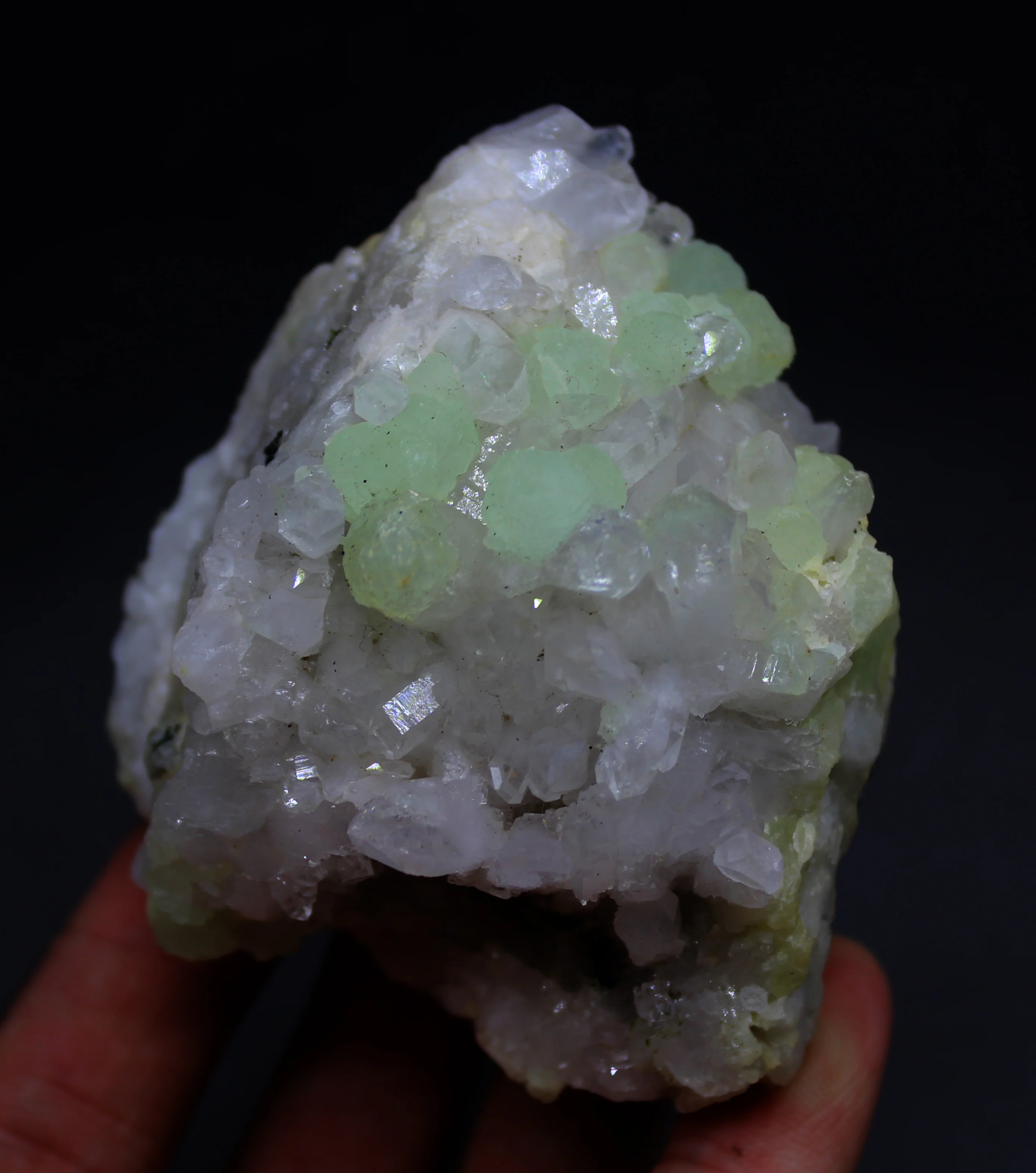 227 г натуральный прегнит и белый кристалл симбиотические минеральные образцы