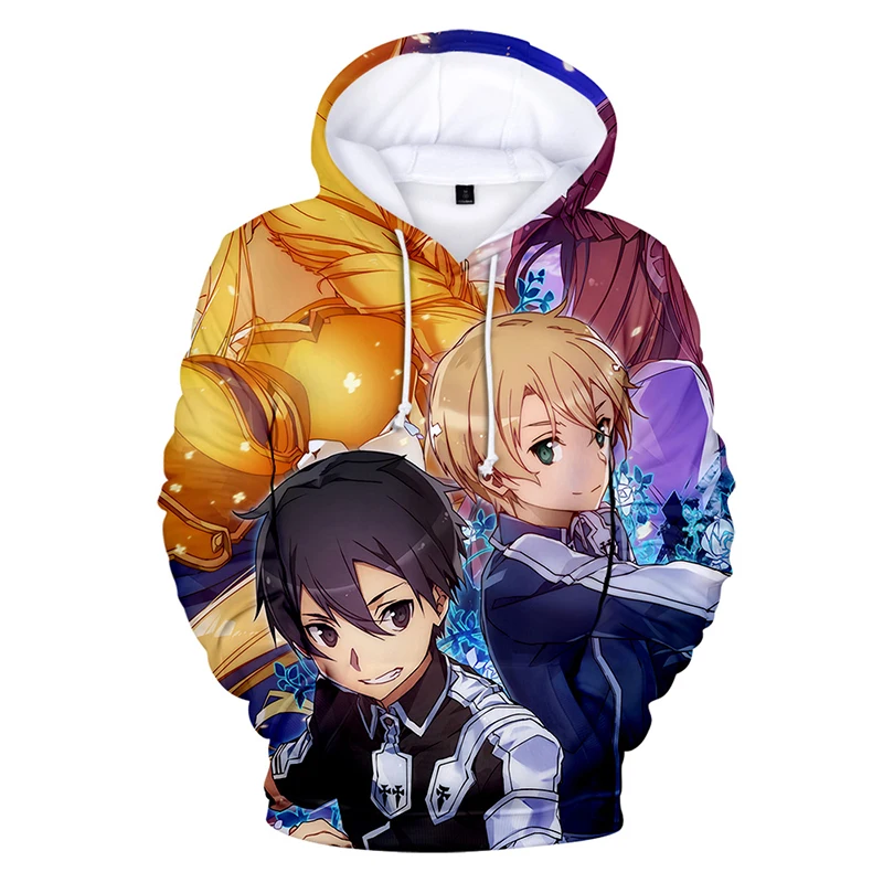 

Spring and Autumn New 3D Men's Print Hoodie Sword Art Online Anime Hoodie Small Size Boys and Girls Pullover Hoodie