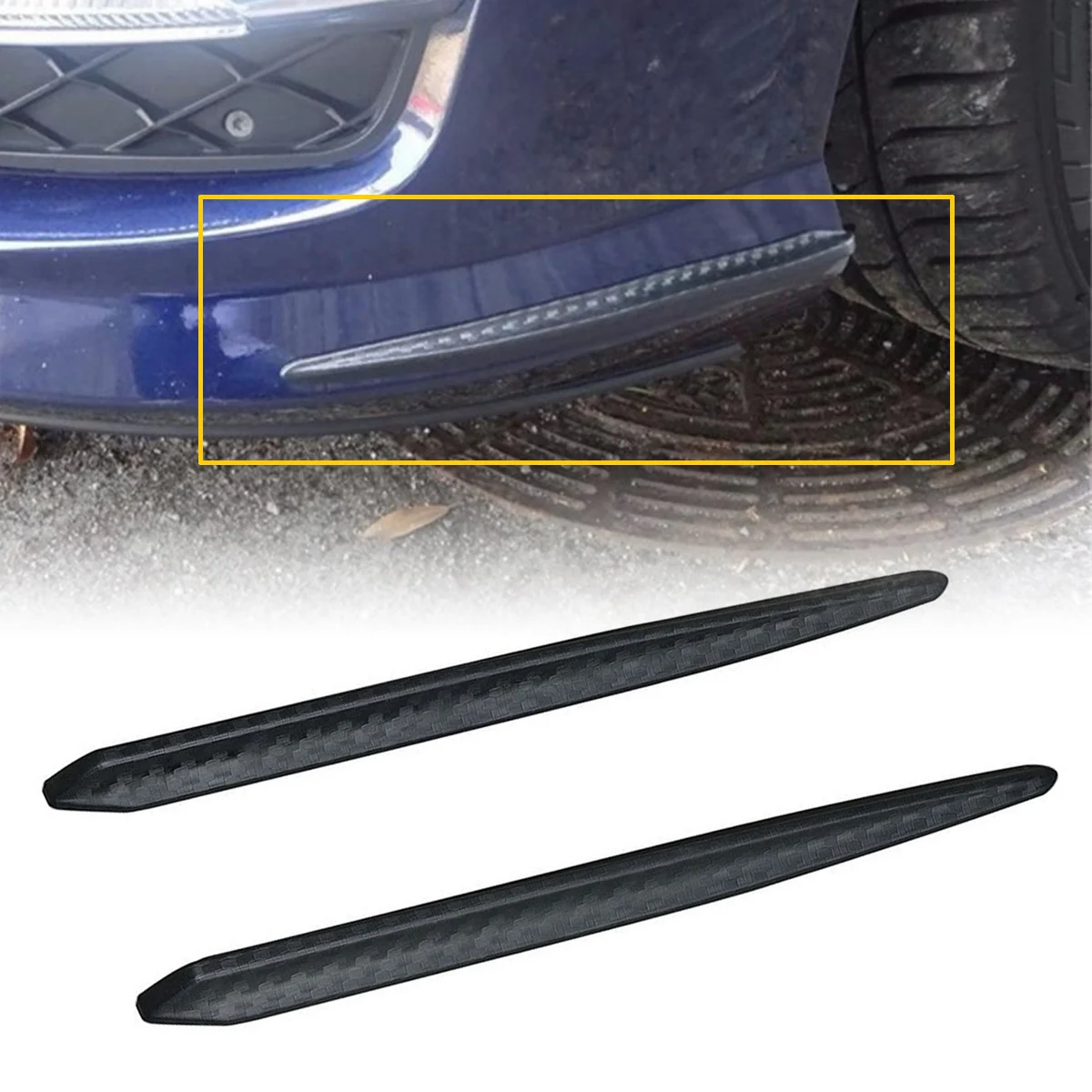 

Black Front Rear Bumper Protector Strips Rubber Auto Guard Corner Body Protection Moldings Bar Universal Fit Car Styling
