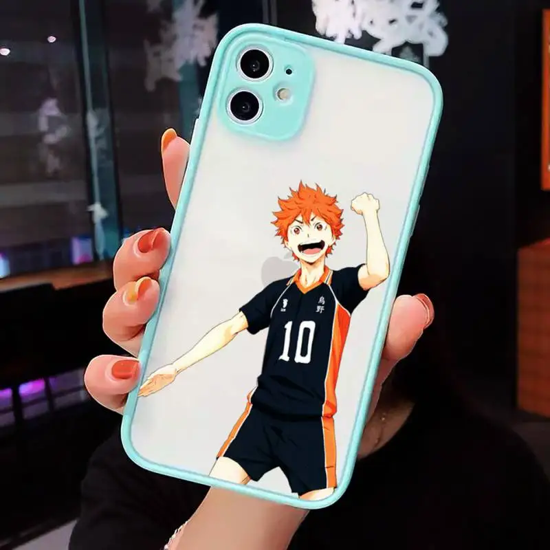 

Anime volleyball boy cut Phone Cases matte transparent For blue iPhone 7 8 x xs xr 11 12 pro plus max mini Clear Funda