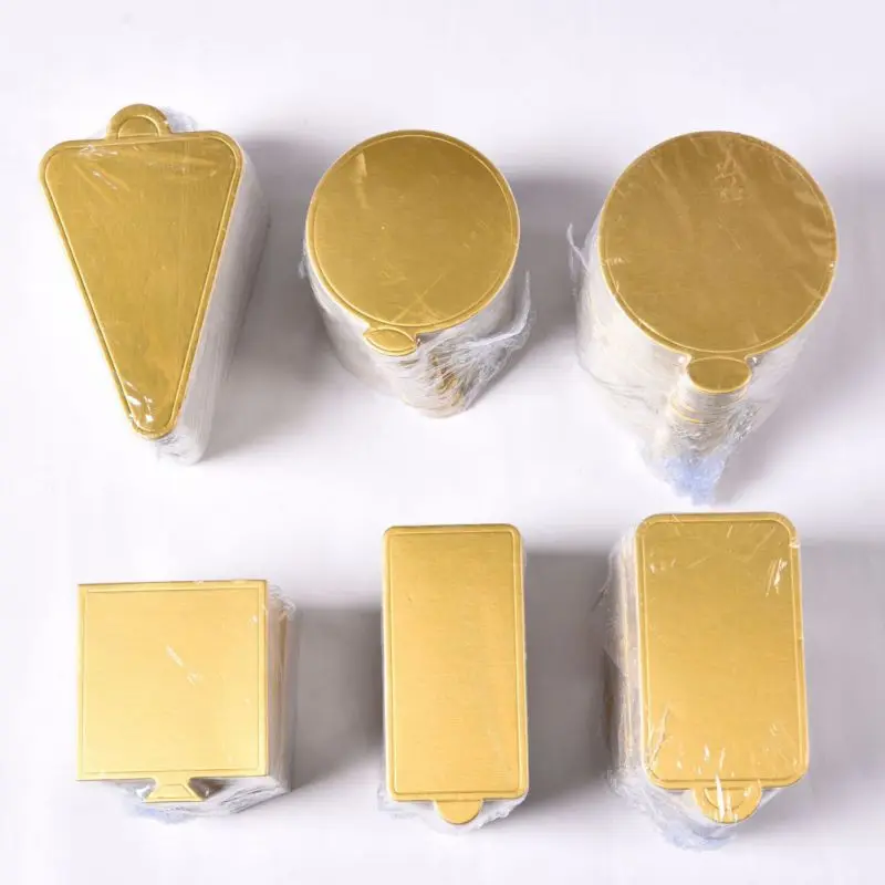 100 шт./компл. из Gold Mousse нижняя пенопластовая тарелка для торта картонный