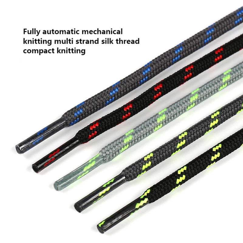 Outdoor Hiking Shoelaces Round Shoe laces High density weaving Fine Texture Martin boots Black and White Shoelace Unisex 1 Pair