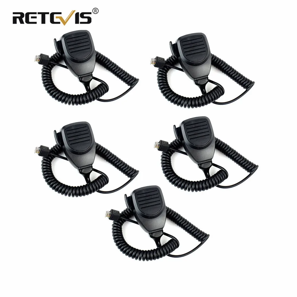 Retevis 5pcs MK001 8Pin Walkie Talkie Handheld Mic Microphone for Kenwood TK-868G TK-730 TK-760 TK-768 TK830 Mobile Radio C9198A