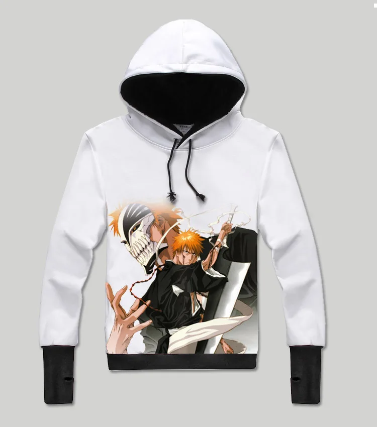 2019 зимние мужские толстовки отбеливатель пуловер аниме Kurosaki Ichigo в стиле хип-хоп