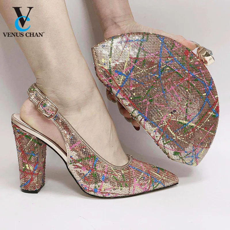

Fashion Latest Italian Shoes and Bags To Match Shoes with Bag Set In Women Nigerian Shoes and Matching Bags Pumps Women Shoes