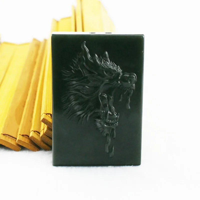 (Hetian) нефрита цин ю Wolfhead нефритовый кулон ювелирные изделия Lucky изгнание злых