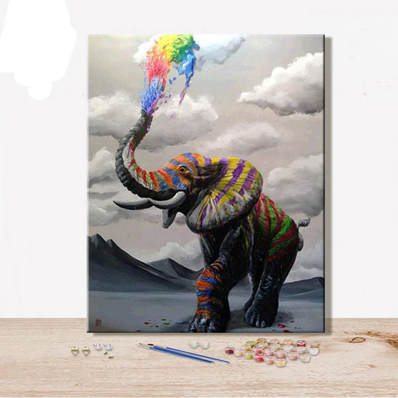 Слон животное DIYPainting по номерам реалистичное художественное полотно живопись на