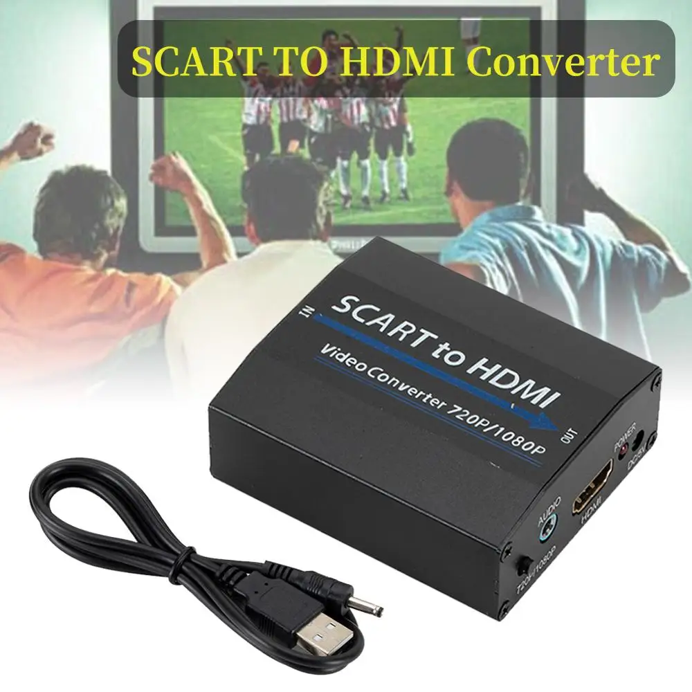Конвертер SCART в HDMI видео аудио адаптер Коробка PAL NTSC конвертер цифровой сигнал 1080P