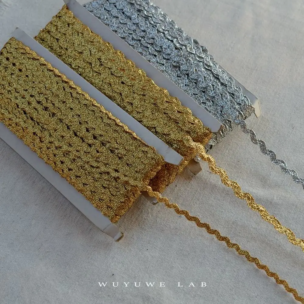 5 ярдов серебристая золотистая кружевная Обрезка сделай сам свадебная