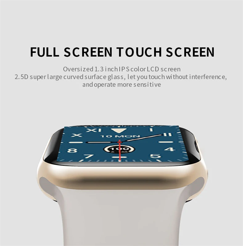 W58 Bluetooth Смарт-часы 1,3 'ips полный сенсорный экран для сердечного ритма телефон Smartwatch будильник совместим с ios iPhone