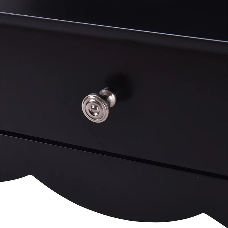 

Modern 3 Drawers Hall Table Classic Black Finish Side Table High Quality Sturdy MDF Gloss Surface Vintage Metal Handles HW56185