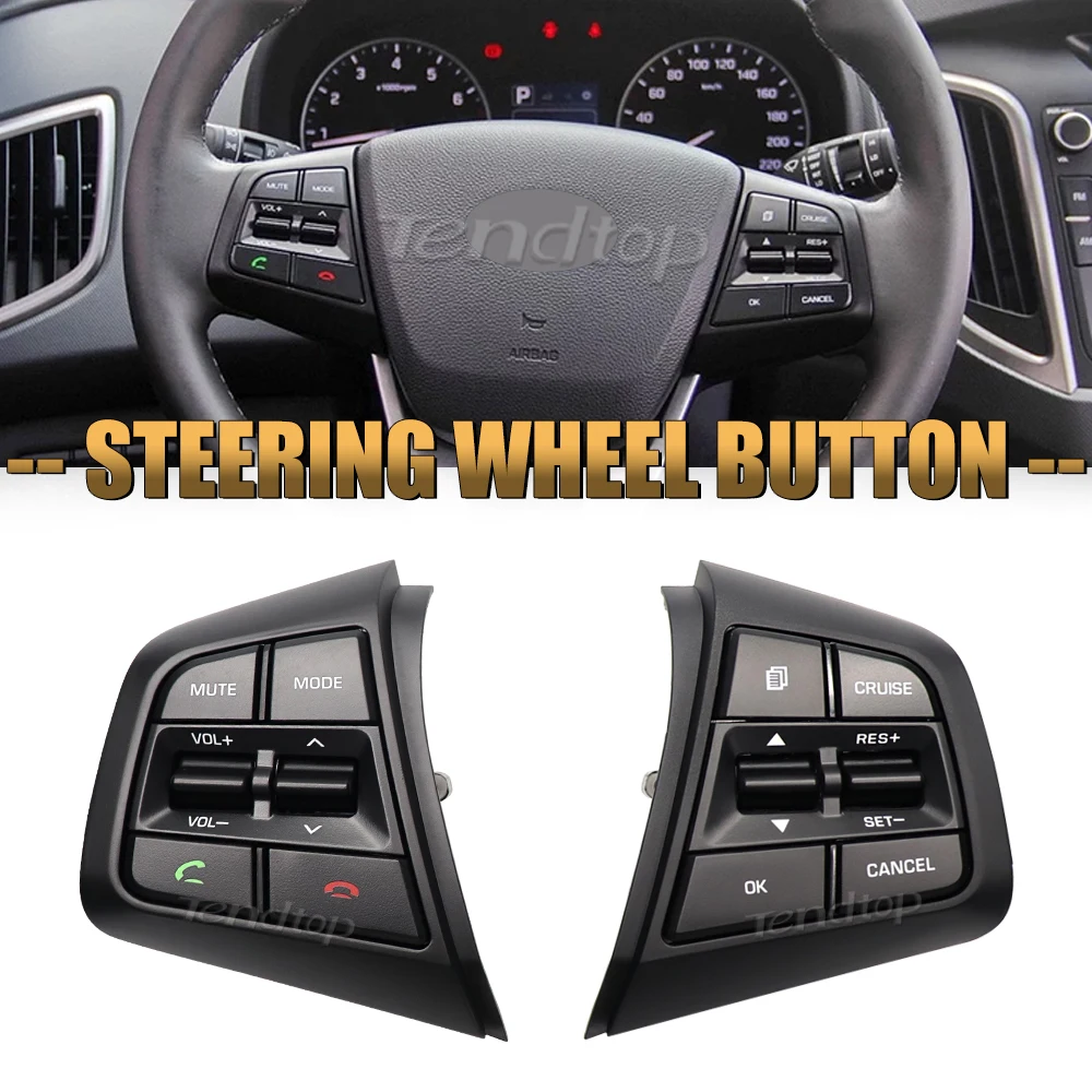 

Кнопка на рулевое колесо для Hyundai CRETA 1,6 L IX25, круиз-контроль, Bluetooth, пульт дистанционного управления для аудиосистемы, левая и правая кнопки