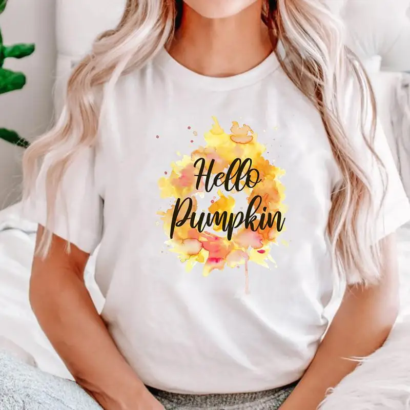 

Women Fall Autumn Letters Love Ladies Thanksgiving Halloween T Top Print Cartoon Shirt 2021 Tee Female Graphic T-Shirts