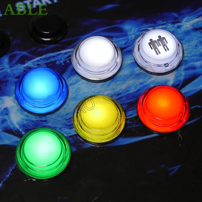 12pcs Arcade LED Button Snap 28mm translucent plated Miro Switch push Buttons Lighting for DIY Raspberry pi MAME PC Pandora Game | Спорт и