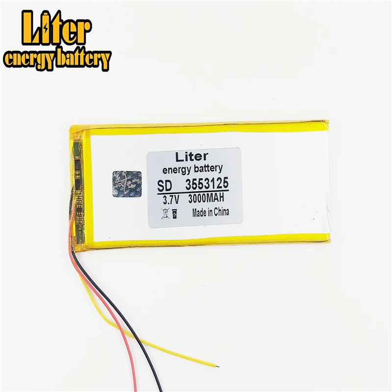 Литий полимерная аккумуляторная батарея 3 линии 7 В 3000mah3553125 для Mp4 Mp5 GPS PAD