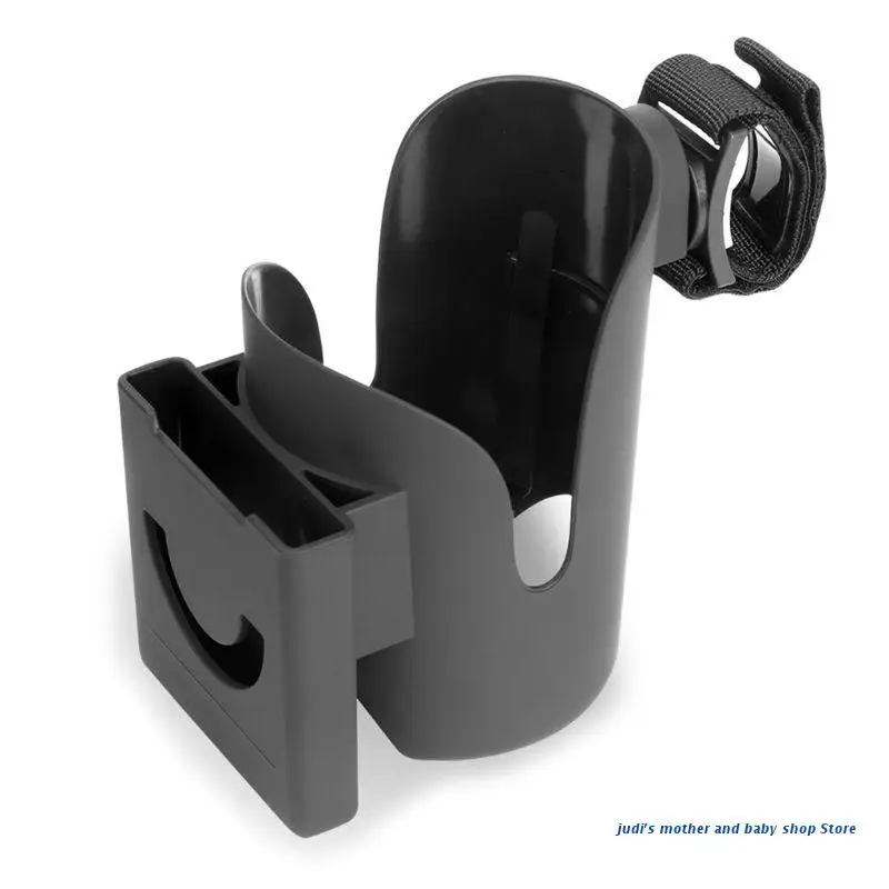 

67JC 2 in 1 Stroller Cup Holder + Phone Holder Universal Cup Holder Rack for Buggy Pushchair Wheelchair