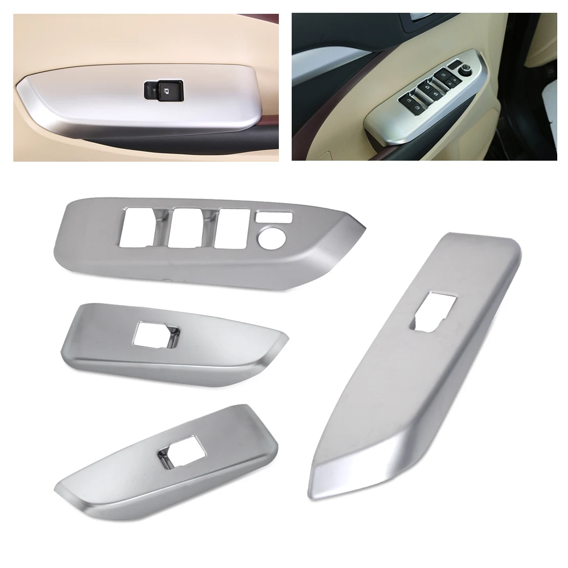

4 шт. Автомобильный интерьер ABS хромированный дверной оконный переключатель консоль панель накладка подходит для Toyota Highlander 2017 2016 2015 2014