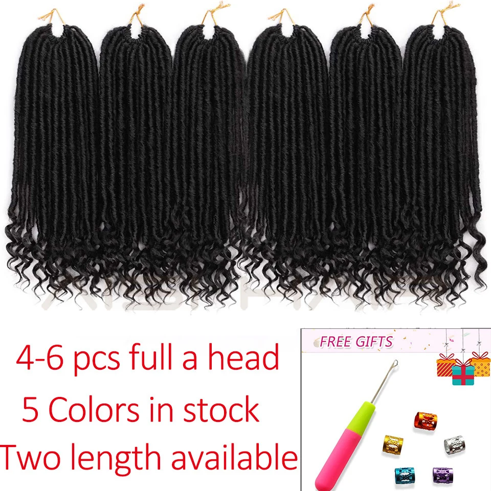 AISI HAIR Goddess Faux Locs DREAD, вязанные крючком волосы, косички, синтетические волосы для наращивания, 16 дюймов, мягкие натуральные 24 стойки/упаковка