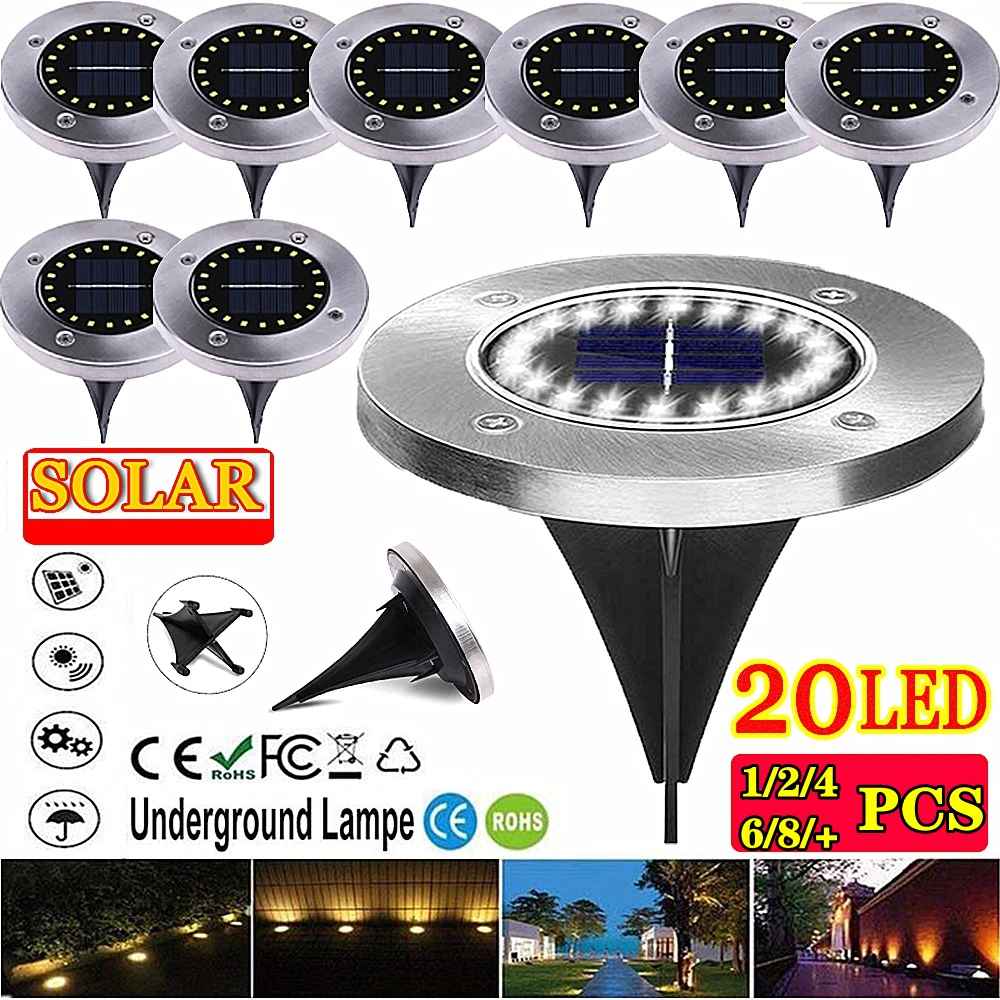 Водонепроницаемый садовый фсветильник на солнечной батарее s 20