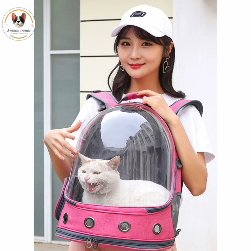 Outdoor Pet Bag Cat And Dogs Go Out Convenient Backpack Transparent Space Capsule Super Breathable Pet Backpack 360° Sightseeing