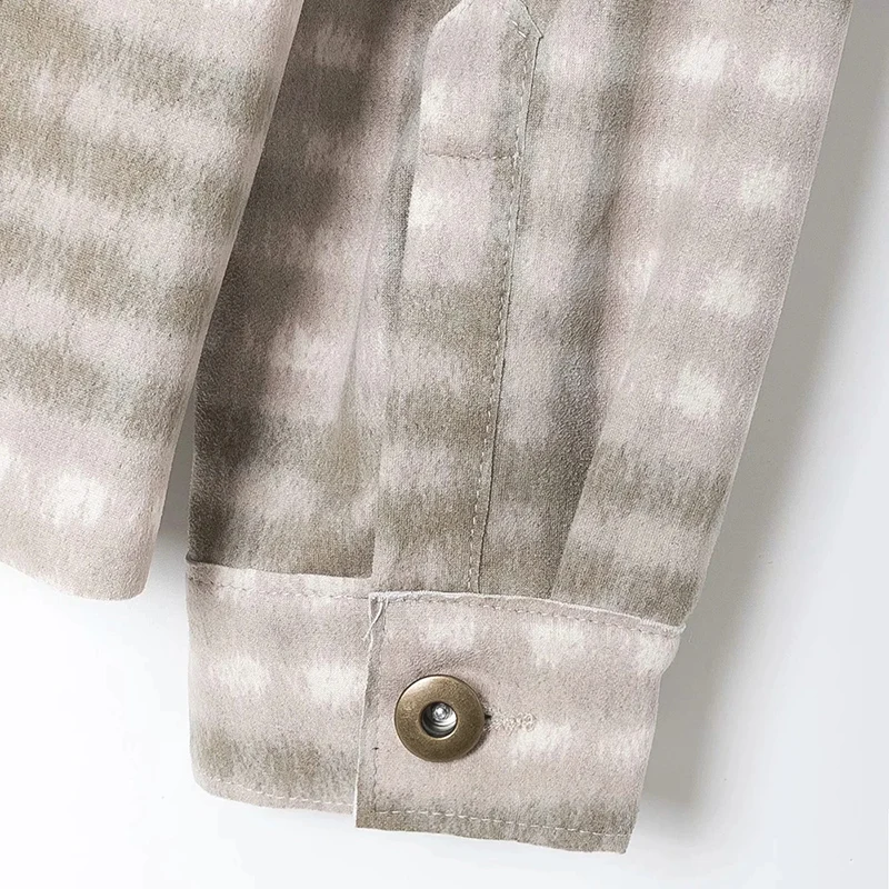 

Women New Simple Chest Pocket Plaid Jacket Female Retro All-Match Commute Lapel Long Sleeve Top