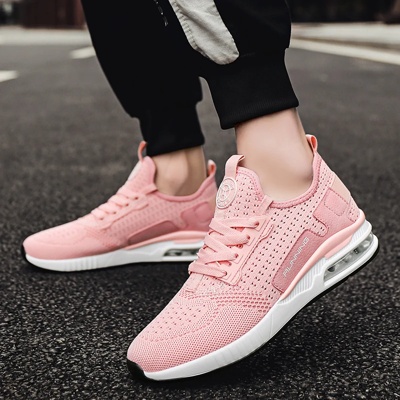 Men Running Shoes Womens LightWeight Breathable Shoes Couple Air Cushion Sneakers Comfortable Sports Fashion Shoes Pink