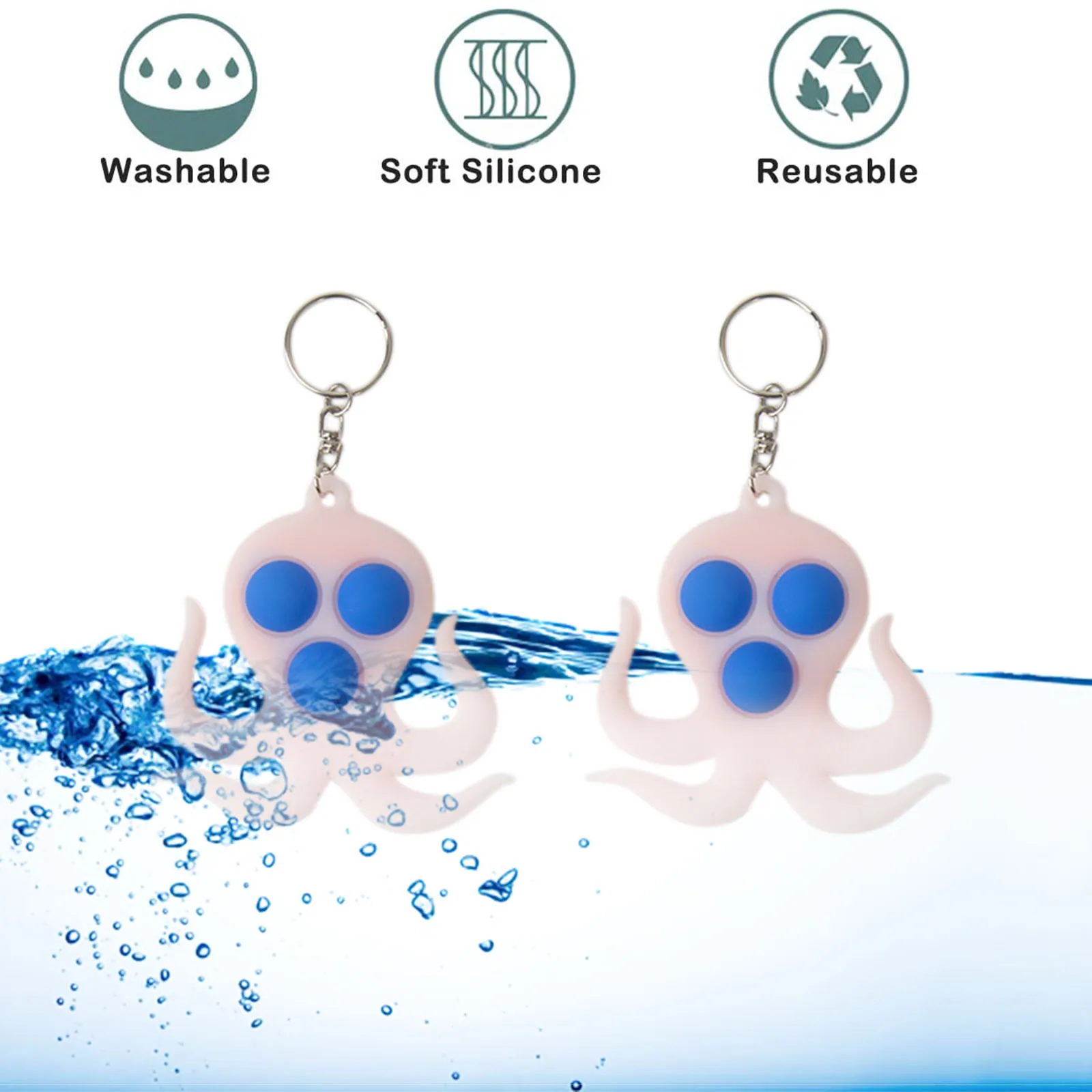 

2021 Toys 18 Years Old Collection Silica Gel Decompression Toy Decompression Turnover Key Ring Cute Octup