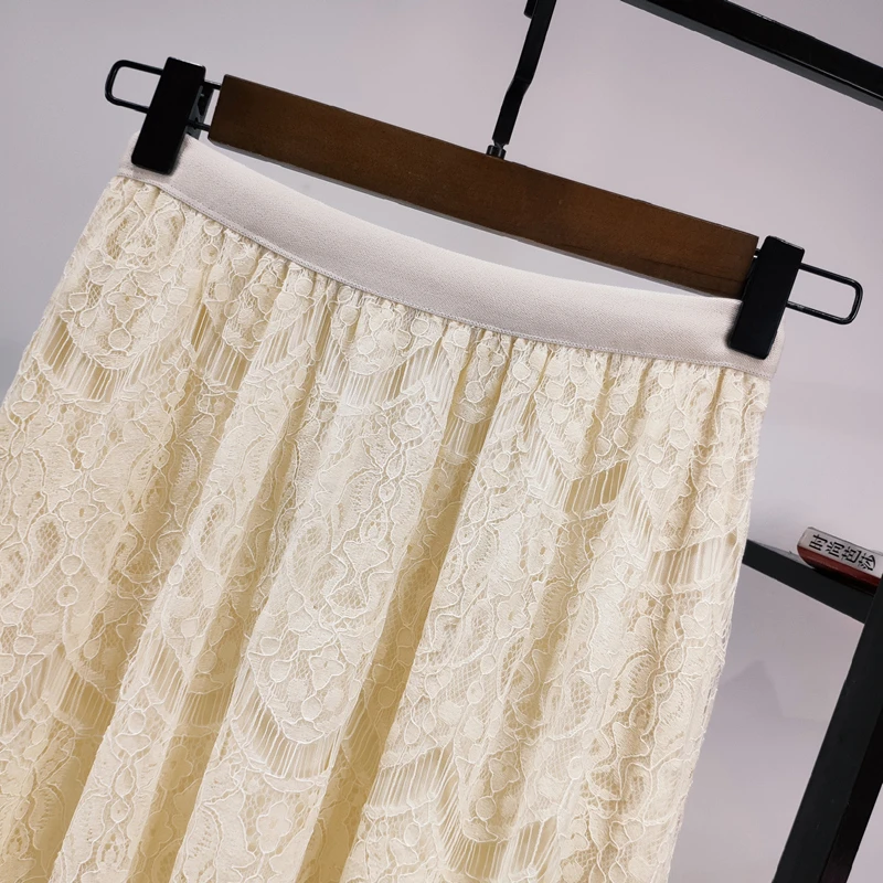 Кружевная юбка миди Cyanlee модная женская летняя Милая элегантная в Корейском