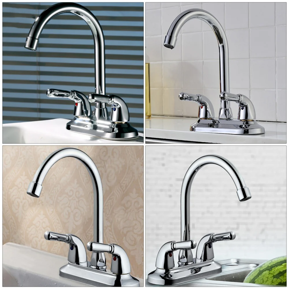 

1pc Household Kitchen Bathroom Double Hole Double Switch (Steel Color)