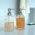 Высококачественный большой ручной диспенсер для мыла, прозрачный стеклянный контейнер для бутылок с дезинфицирующим средством для рук, пустые бутылки с прессом для ванной комнаты