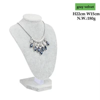 high quality model show exhibitor 6 options gray velvet jewelry display for woman necklaces pendants mannequin jewelry organizer