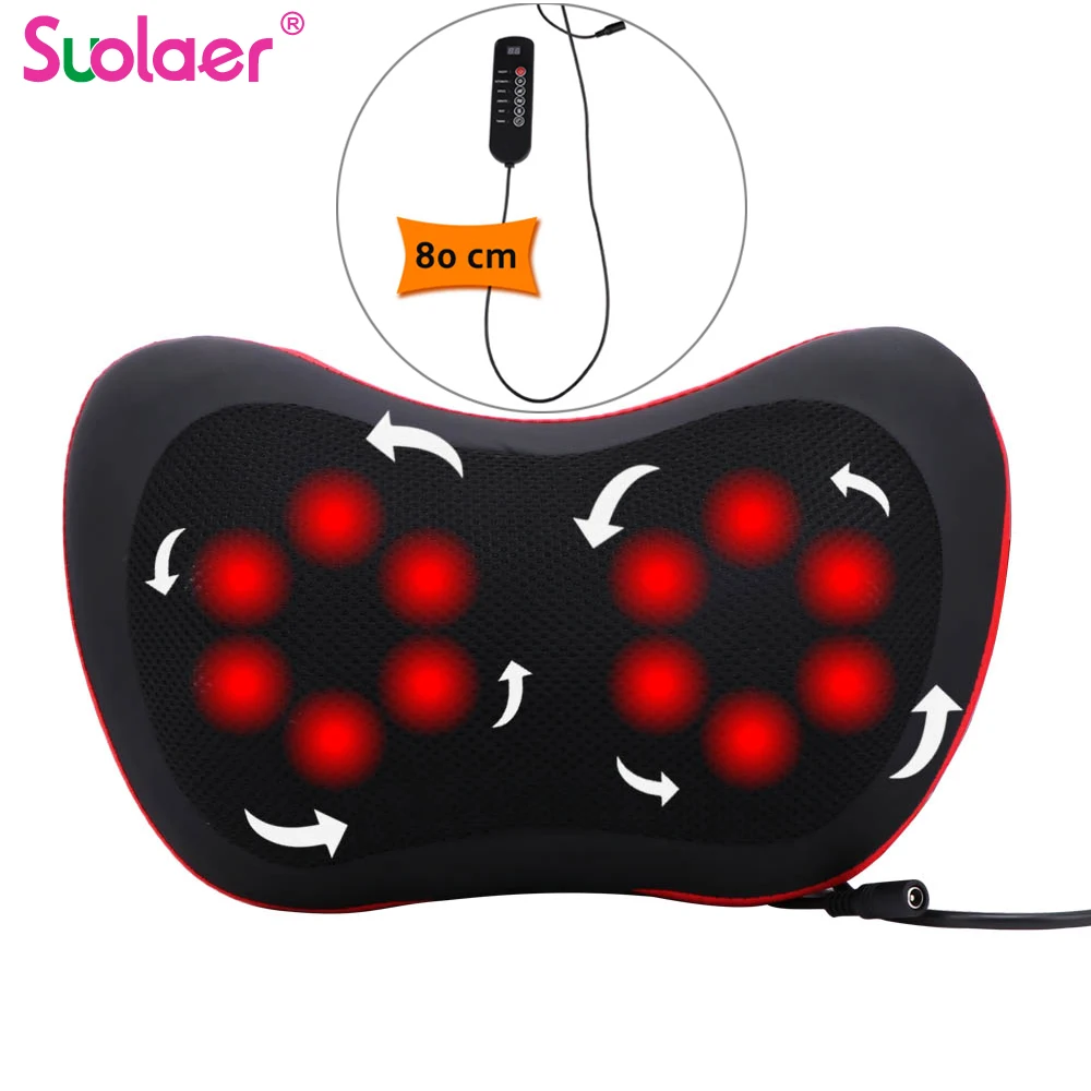 Электрическая массажная подушка с вибрацией для расслабления плеч шеи спины и