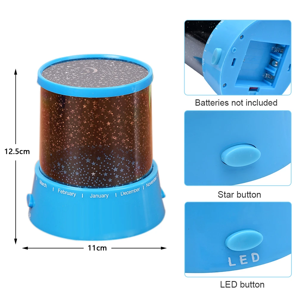 Romantic LED Night Light Projector Novelty Luminaria Moon Starry Star Sky Projection Lamp USB Table For Home Decor | Лампы и освещение