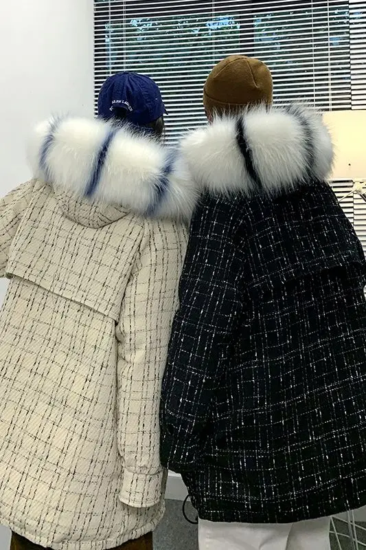 

Men's cotton-padded clothes 2020 Autumn winter new big hair collar hooded cotton-padded clothes casual youth men's wear