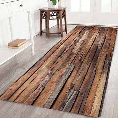 Brown wood bars 6 Brown wood bars Flannery printing Anti-Slip absorbent home mat - Цвет: Brown wood bars 6