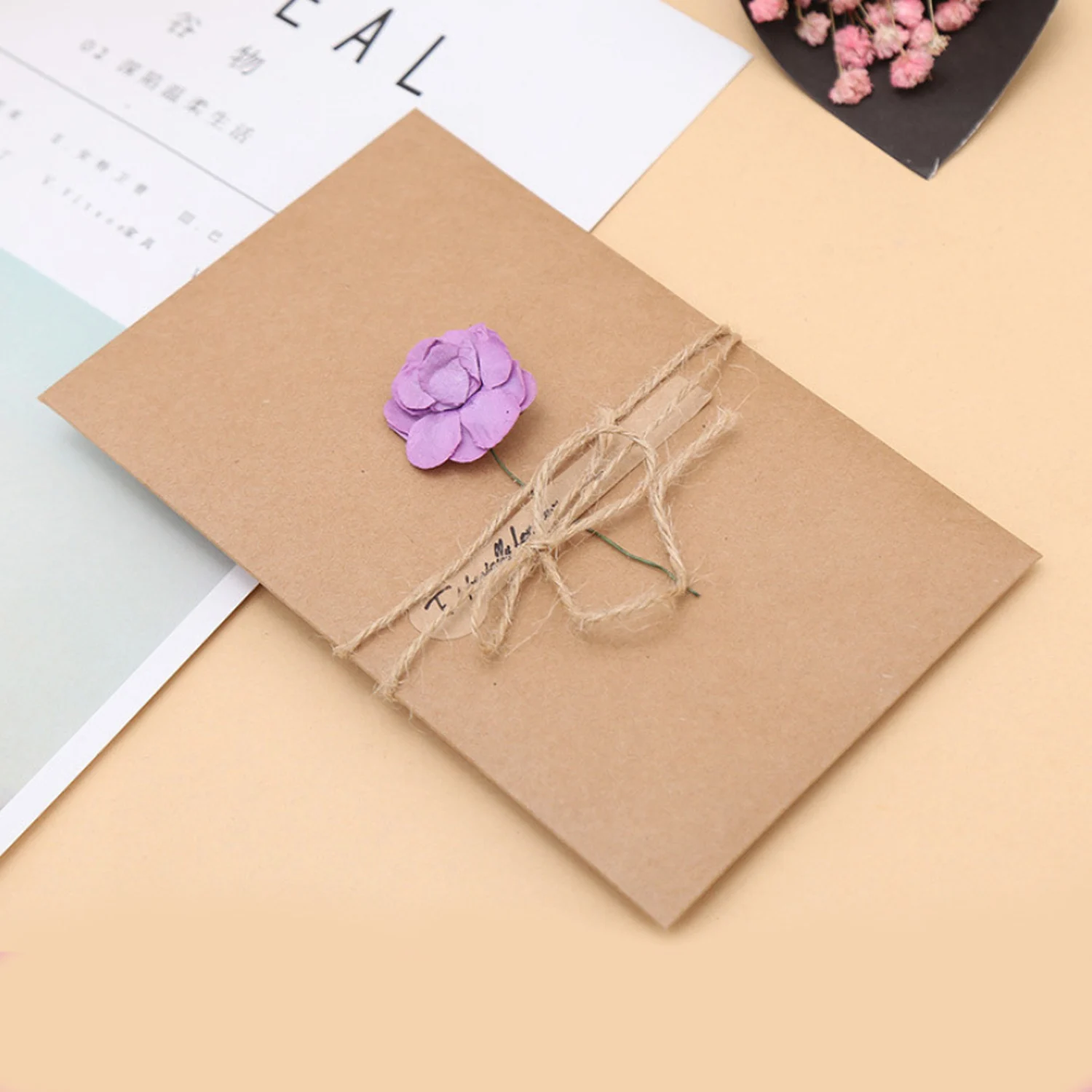 Behogar 10 шт. DIY крафт Бумага спасибо поздравительные открытки Подарочные карты с