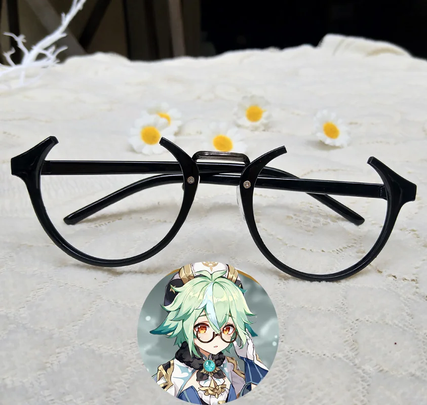 

HOT Game Figure Sucrose Glasses Props Genshin Impact Anime Eyeglasses Man Women Halloween Party Take Photos Cosplay Costume New