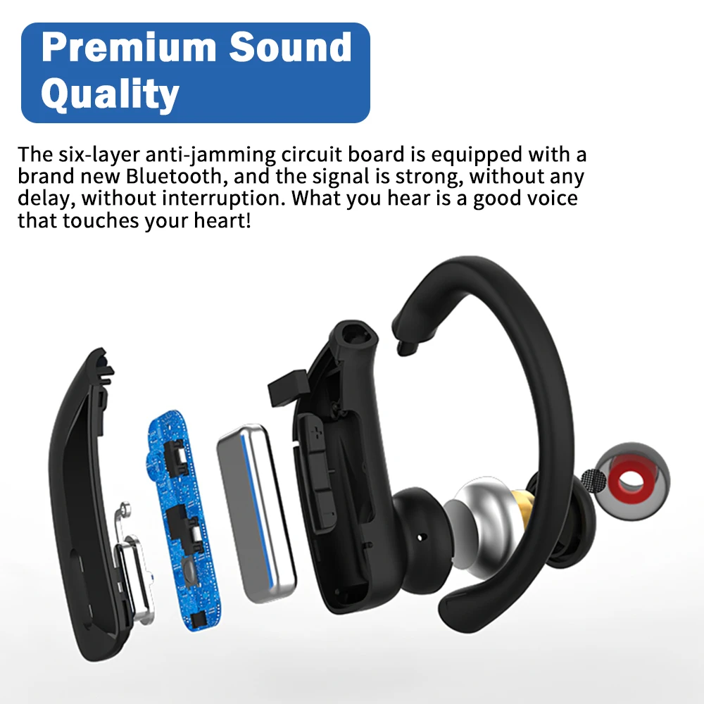 

TWS Bluetooth 5.0 Earphones Wireless Bluetooth Headphone Noise Cancelling HiFi Stereo Sport Headset Handsfree with Microphone