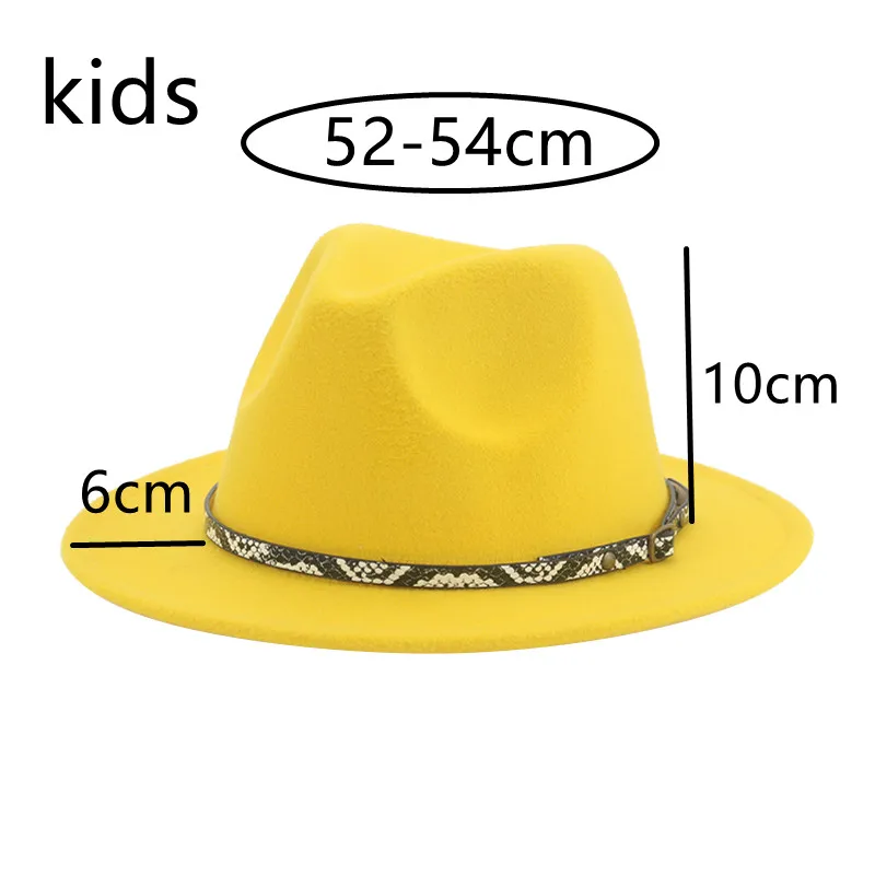 

Fedora Hat Women Kids Hat Boys Girls 52cm 54cm Small Panama Winter Hats Child Solid Khaki Band Casual Cute Formal Chapeau Femme