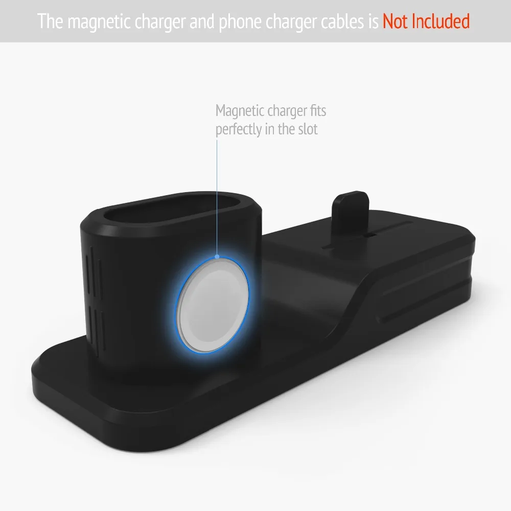 3 в 1 зарядная док-станция для Apple watch/Airpods силиконовая подставка